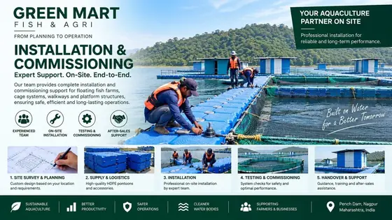 Green Mart installing floating pontoons on-site