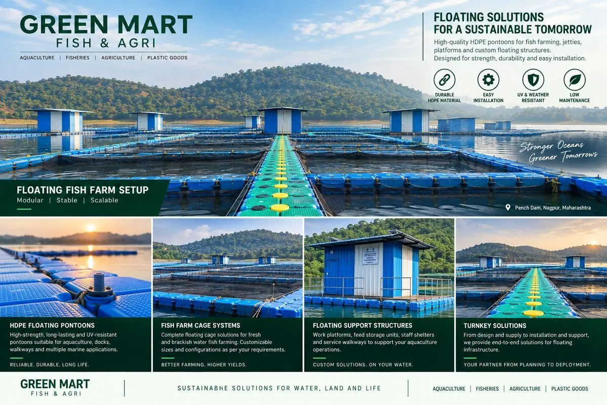 Long floating walkway perspective at Navegaon Reservoir